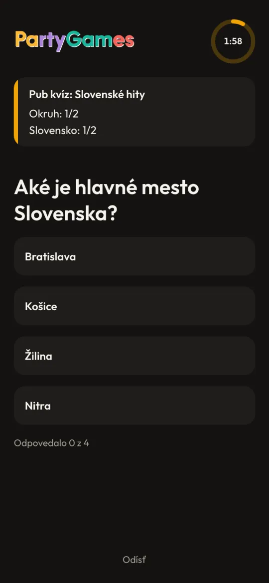 Pub kvíz: otázka přijde všem najednou